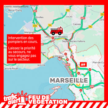 Feu à proximité de Marseille