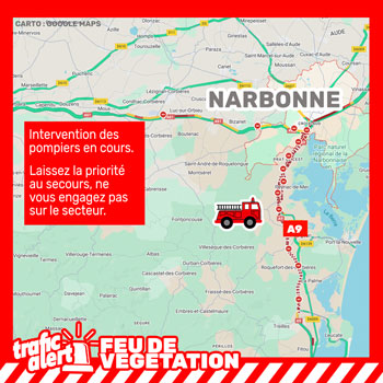 Feu à proximité de Narbonne
