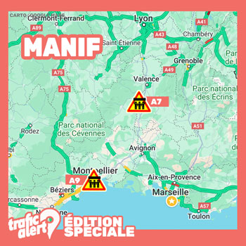 A7 et A9 fermées entre le sud de Lyon et le nord de Montpellier